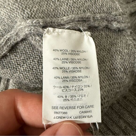 J Crew Sweater Womens Sz XS Gray Knit Wool Blend High Low Hem Crew Neck Preppy - Picture 9 of 12